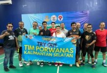 Ujicoba Bulutangkis Porwanas 2024: Tim Bulutangkis Siwo Jaya Bermain Imbang Hadapi Siwo Kalsel
